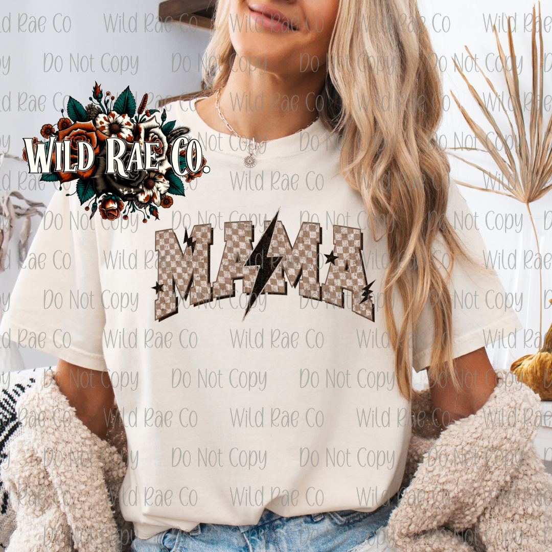 TAN CHECKERED MAMA BOLT | MAMA