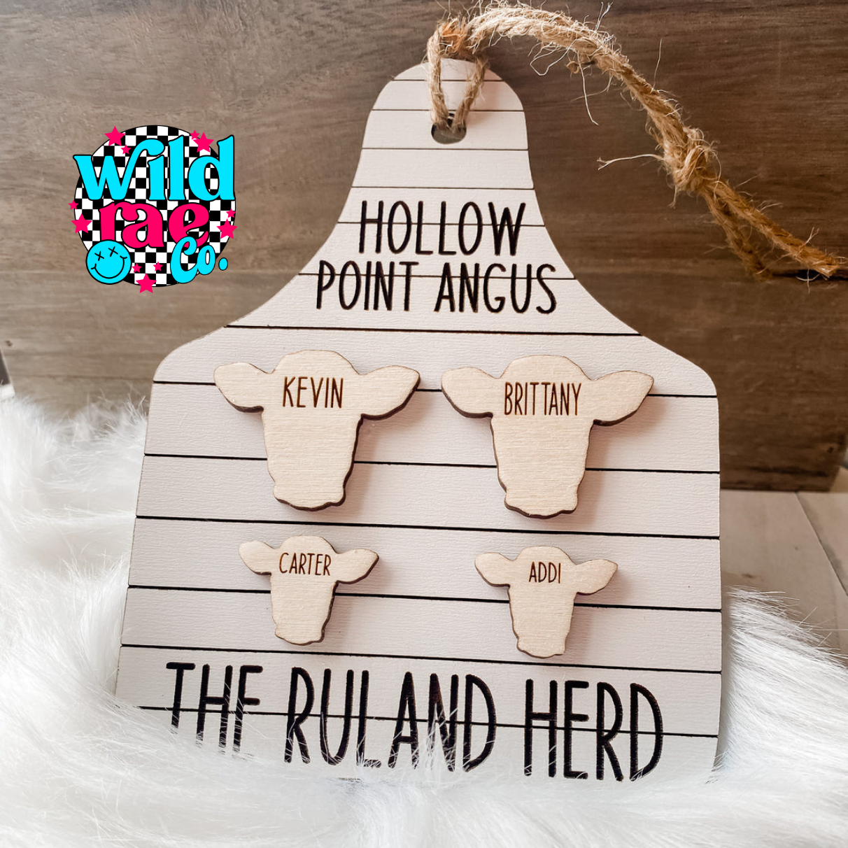 Cow Tag Herd Family Ornament | Closes Sundays | TAT 15-20 Business Days