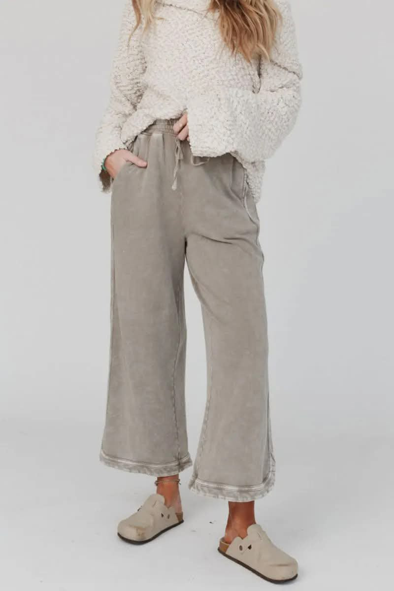 Retro Washed Drawstring Cropped Pants | Closes Sundays