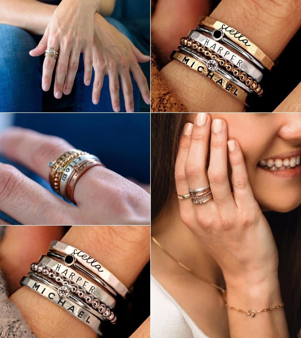 PERSONALIZED NAME STACKING RING SET | CLOSING EVERY SUNDAY