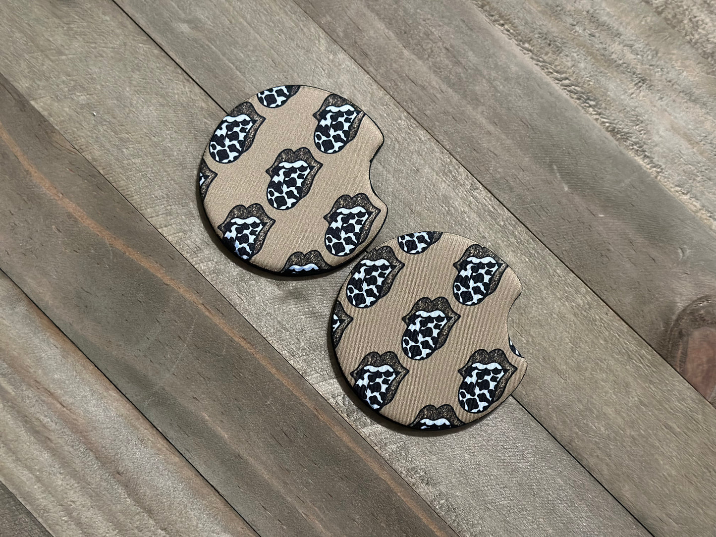 COW PRINT ROCK N ROLL CAR COASTERS