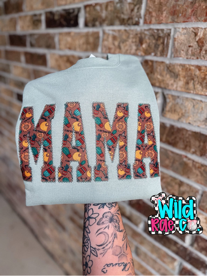 Car Heart Mama Name Crewneck