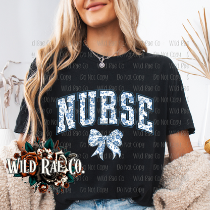 BLUE FLORAL NURSE