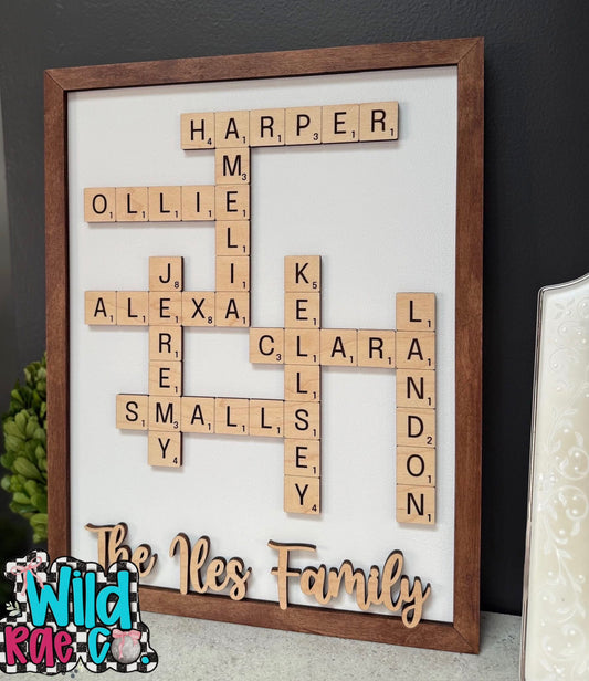 Family Crossword Sign