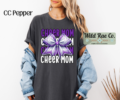 Cheer Mom Bling - Purple & White