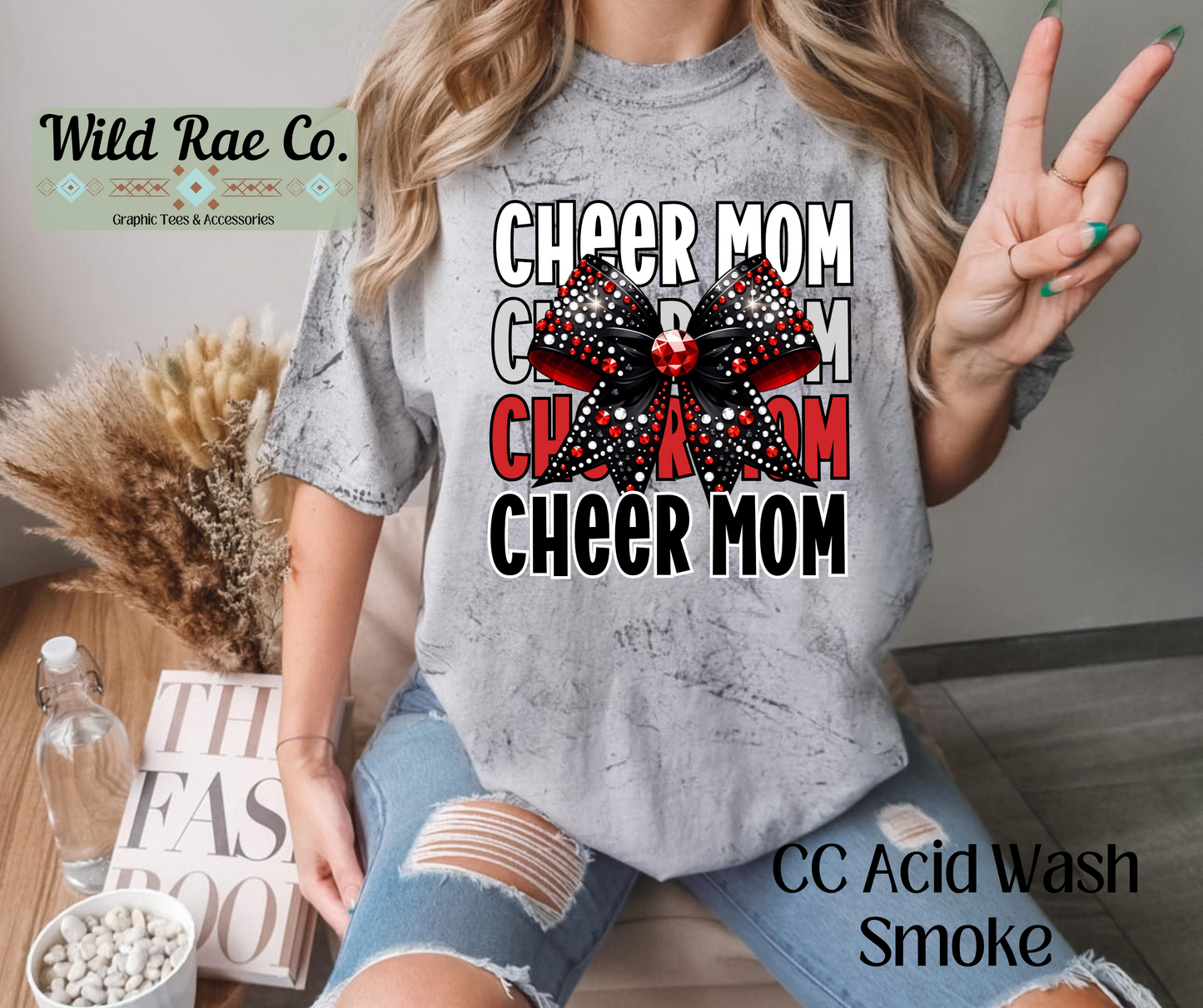 Cheer Mom Bling - Red & Black