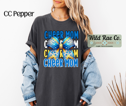 Cheer Mom Bling - Blue & Yellow