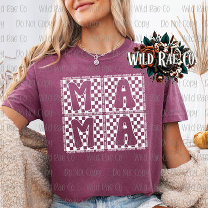 WHITE CHECKERED MAMA | MAMA