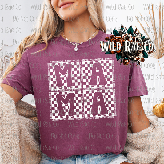 WHITE CHECKERED MAMA | MAMA