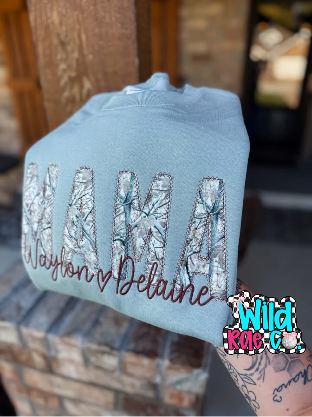 White Washed Camo Crewneck