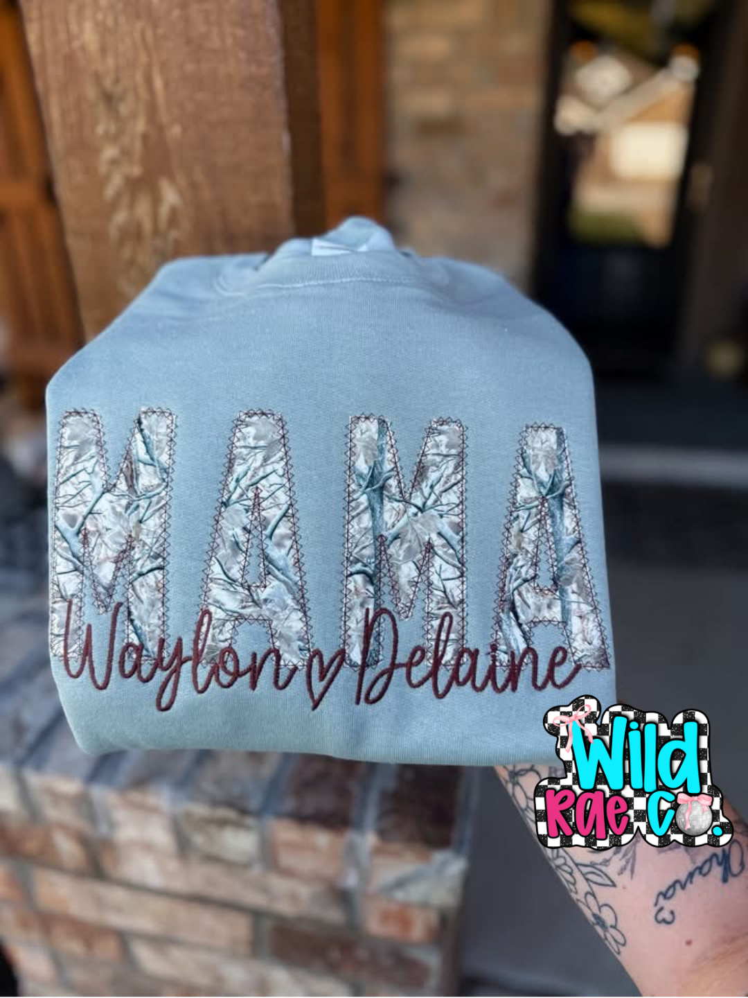 White Washed Camo Crewneck