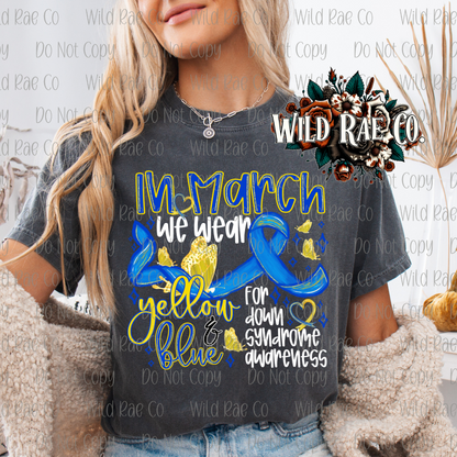 IN MARCH WE WEAR YELLOW + BLUE [WHITE]