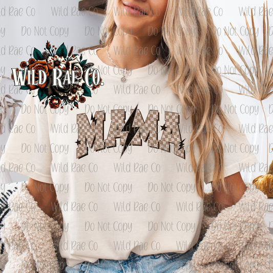 TAN CHECKERED MAMA BOLT | MAMA