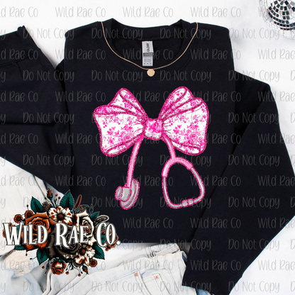 PINK FLORAL BOW