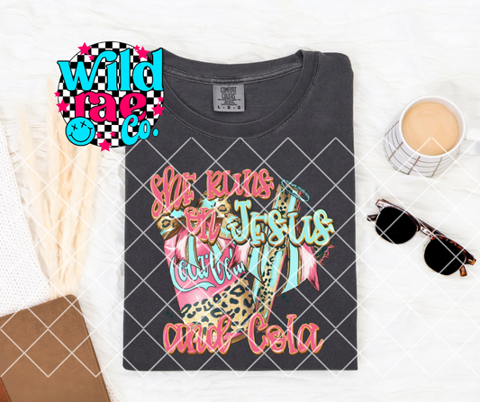 SHE RUNS ON JESUS AND COLA