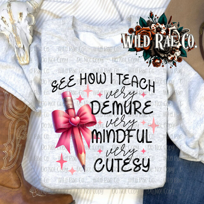 DEMURE TEACHER