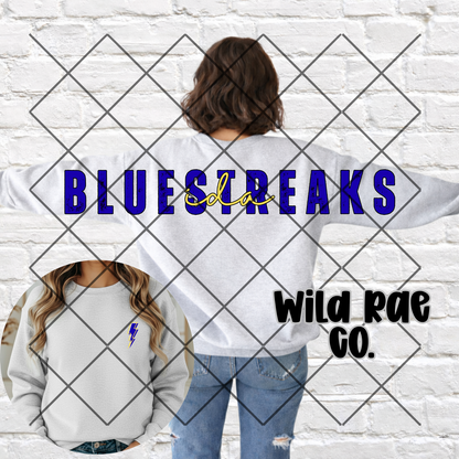 Wrist to Wrist Oversized Blue Streaks