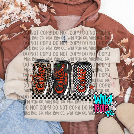 Leopard Checkered Diet Soda