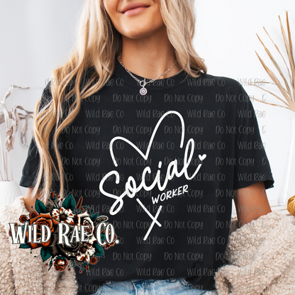 SOCIAL WORKER HEART [WHITE]