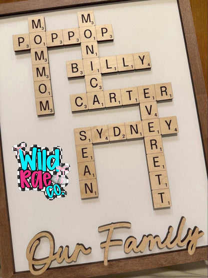 Family Crossword Sign