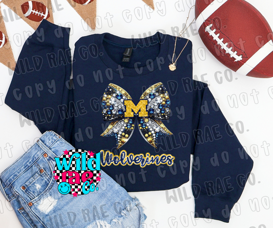 MICHIGAN BLING BOW