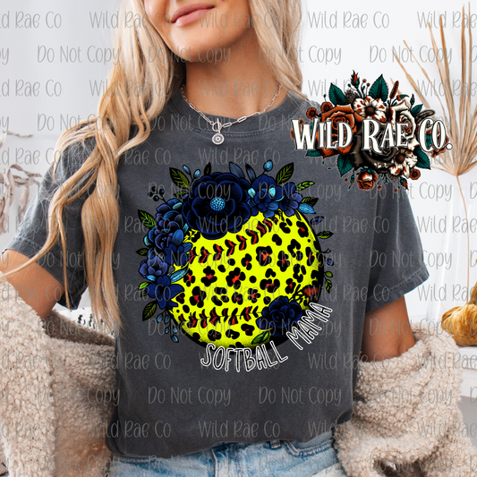 SOFTBALL MAMA LEOPARD FLORAL | SPORTS MAMA