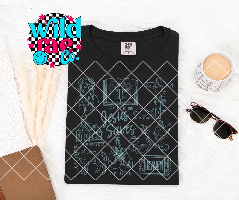 JESUS SAVES [LIGHT BLUE]