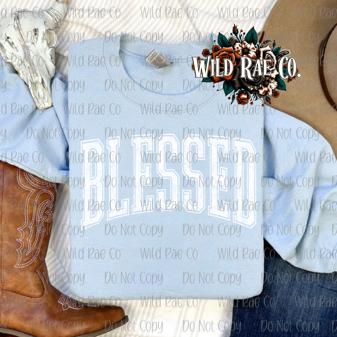 BLESSED - WHITE PRINT | FAITH COLLECTION