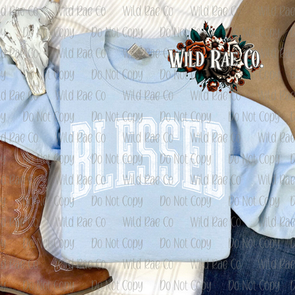 BLESSED - WHITE PRINT | FAITH COLLECTION