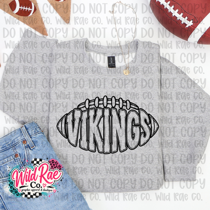 Vikings Doodle Football Black