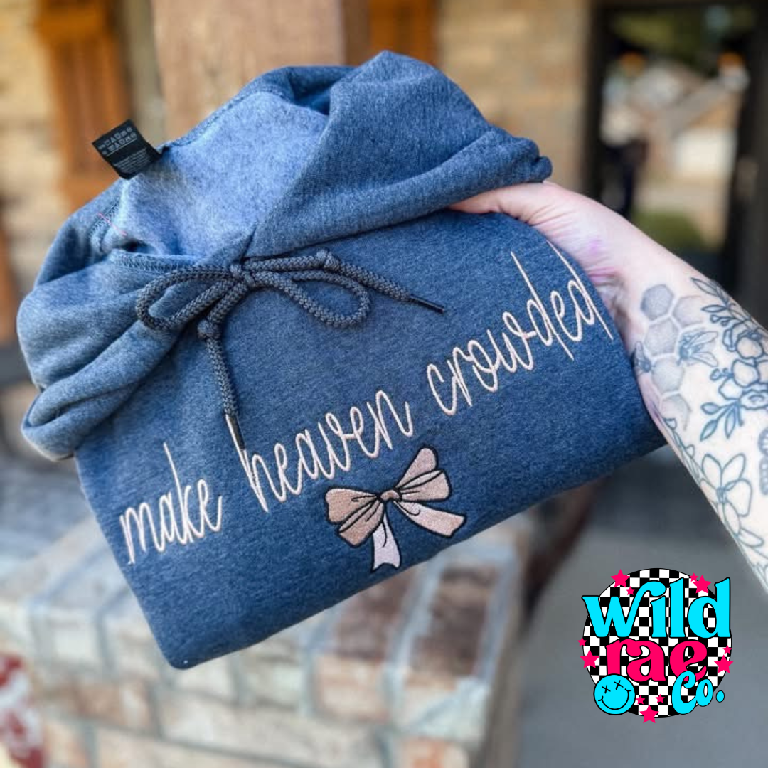 MAKE HEAVEN CROWDED EMBROIDERED SWEATSHIRT