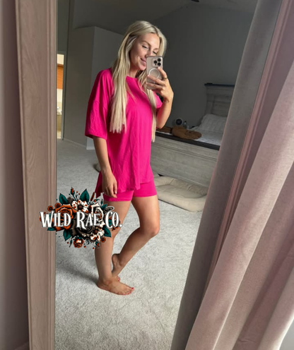 WOMENS CASUAL TEE + BIKER SHORTS | PREORDER | CLOSE SUNDAY