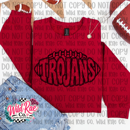 Trojans Doodle Football Black