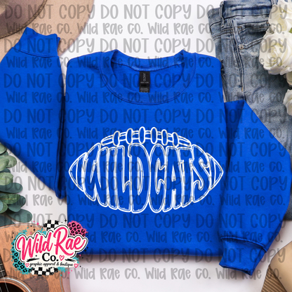 Wildcats Doodle Football White