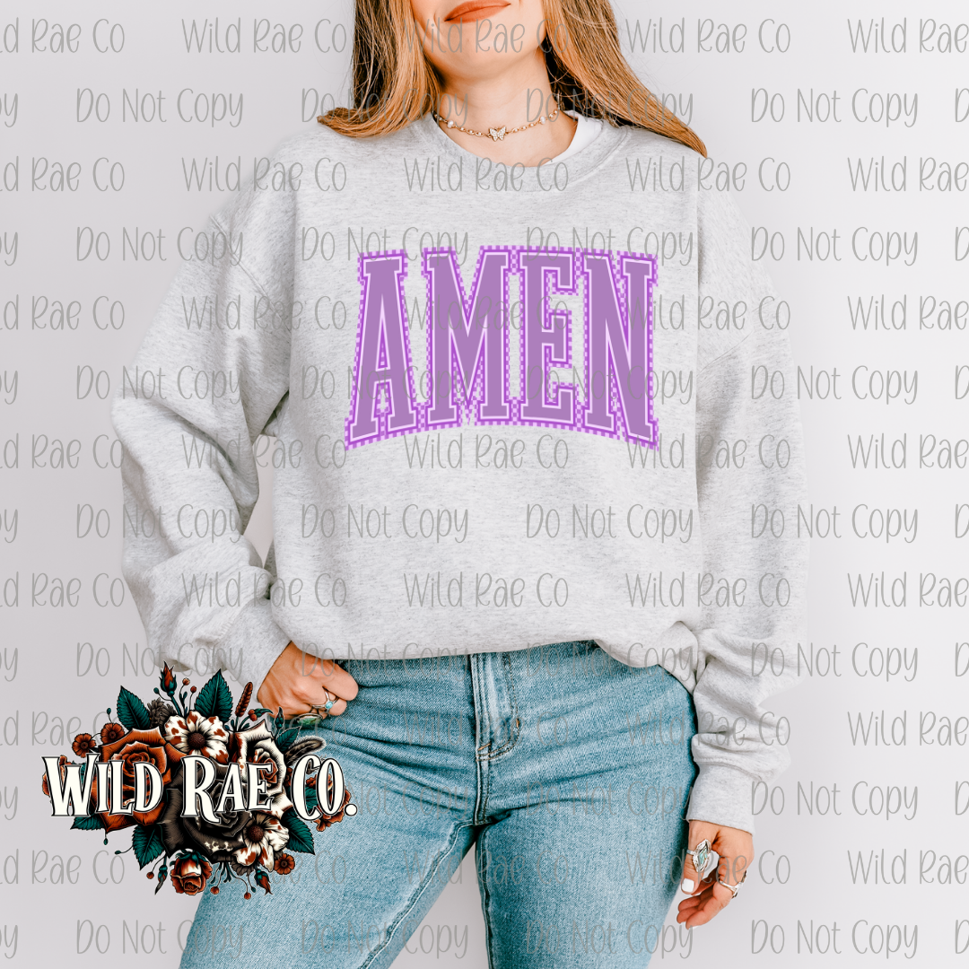 AMEN PURPLE CHECK | FAITH COLLECTION