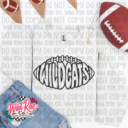 Wildcats Doodle Football Black