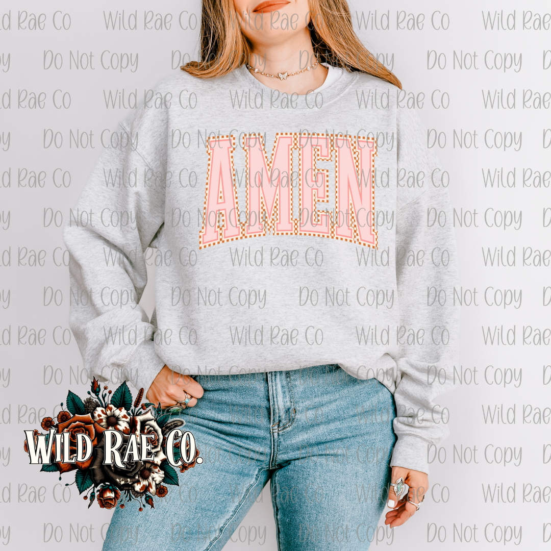 AMEN PEACH CHECK | FAITH COLLECTION