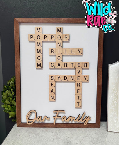 Family Crossword Sign