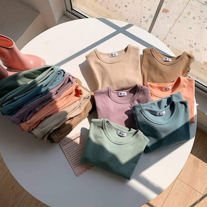 Kids Solid Soft Pullovers + Jogger Sets | Closes Sundays