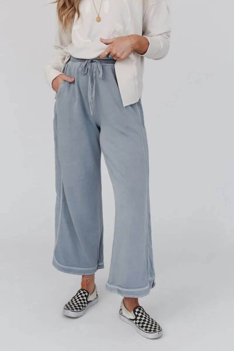 Retro Washed Drawstring Cropped Pants | Closes Sundays