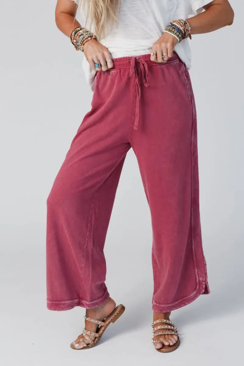 Retro Washed Drawstring Cropped Pants | Closes Sundays