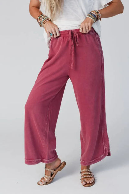 Retro Washed Drawstring Cropped Pants | Closes Sundays
