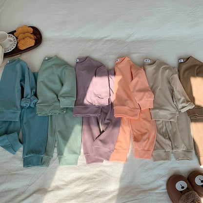 Kids Solid Soft Pullovers + Jogger Sets | Closes Sundays