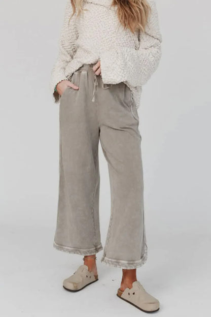 Retro Washed Drawstring Cropped Pants | Closes Sundays