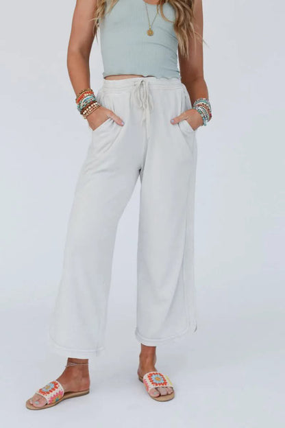 Retro Washed Drawstring Cropped Pants | Closes Sundays