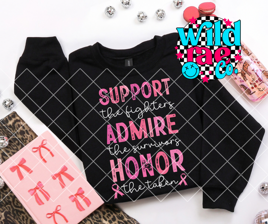 SUPPORT ADMIRE HONOR