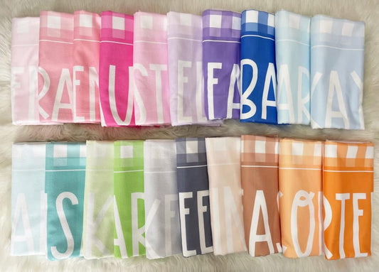 Custom Gingham Beach Towels