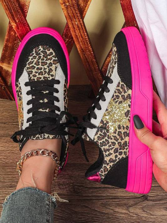 Leopard Sparkly Star Shoes