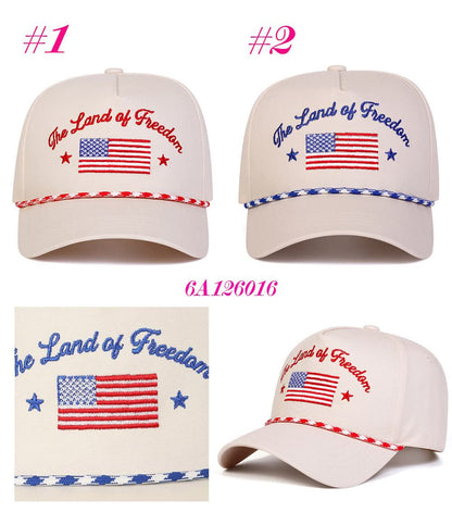 4th of July Embroidery American Flag Trucker Hat