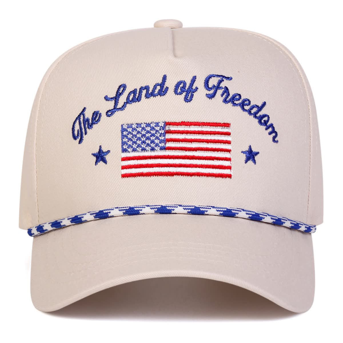 4th of July Embroidery American Flag Trucker Hat